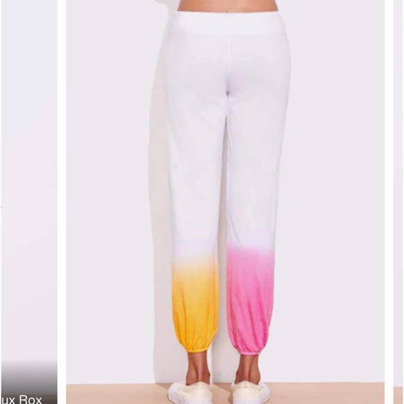 Sundry Anthropologie sweatpants pink white yellow NWT joggers Lounge - Picture 2 of 4
